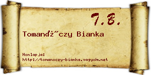 Tomanóczy Bianka névjegykártya